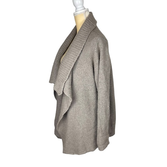 Loft beige wool alpaca draped waterfall cardigan‎ size Large - Picture 4 of 11